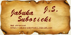 Jabuka Subotički vizit kartica